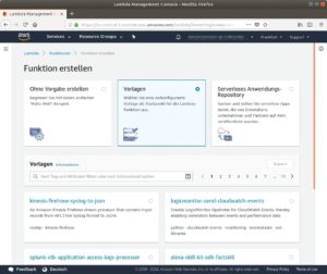 Abbildung 3: In AWS erleichtern es Vorlagen, Funktionen zu erzeugen, die häufige Anwendungsfälle abdecken.