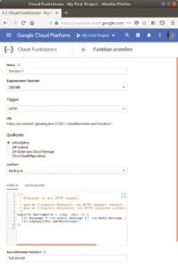 Abbildung 6: Google gibt automatisch ein einfaches »Hello World«-Beispiel vor, das Entwickler als Ausgangspunkt verwenden.