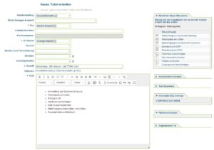 Abbildung 7: Klassische Aufgabe für Kix: Das Anlegen eines Tickets. © Cape IT