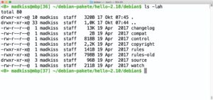 Abbildung 2: Im &raquo;debian&laquo;-Unterverzeichnis innerhalb des Programm-Quelltexts liegen alle Dateien, die f&uuml;r die Paketerstellung n&ouml;tig sind