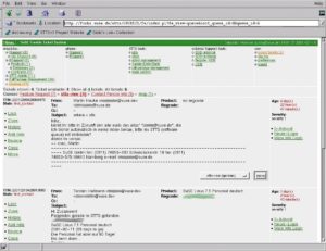 Abbildung 1: Suses Trouble Ticket System in Aktion: Tickets ließen sich unter anderem locken, beantworten und weiterleiten.