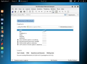 Abbildung 2: Kali Linux bringt Wireshark zur Netzwerkanalyse mit.