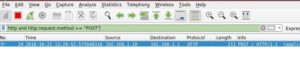 Abbildung 1: Wireshark mit Displayfilter f&uuml;r HTTP-Pakete, die auf die &raquo;POST&laquo;-Methode setzen.