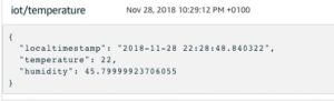 Abbildung 3: Die Meldung des Clients in der Testconsole.