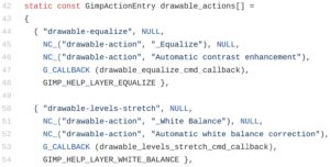 Abbildung 6: Ein Blick in den Gimp-Sourcecode auf Github offenbart, dass die gesuchte Funktion für den Weißabgleich »drawable_levels_stretch« heißt.