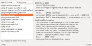 Abbildung 3: Der Procedure-Browser enthüllt die Parameter gängiger Gimp-Funktionen.