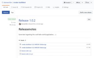 Abbildung 5: Die Release-Area des Beispiel-Repository auf Github.