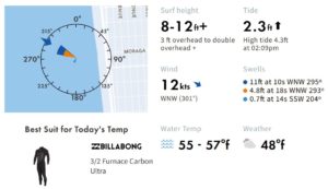Abbildung 1: Aktuelle Surfbedingungen auf &raquo;surfline.com&laquo;.