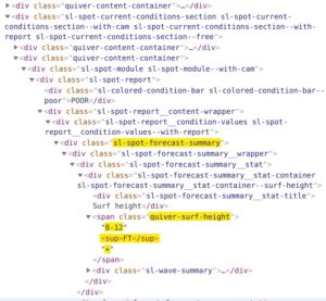 Abbildung 2: Die H&ouml;he der Wellen steht mitten im HTML in einem Tag der Klasse &raquo;quiver-surf-height&laquo;.
