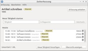 Abbildung 5: So zeigt Project Hamster vorhandene Zeitkontingente an.