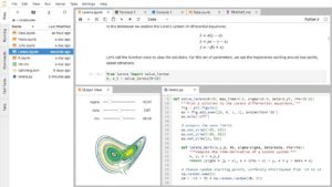 Abbildung 3: Jupyter Lab versammelt auf seiner Arbeitsfl&auml;che Notebooks, Textdateien, Terminals und Notebook-Ausgaben. Alle sind in der Lage, miteinander zu interagieren.