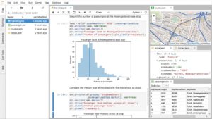 Abbildung 5: Die Jupyter-Lab-Erweiterungen erlauben es, mit diversen Datenformaten wie etwa Geojson, Json und CSV zu arbeiten.