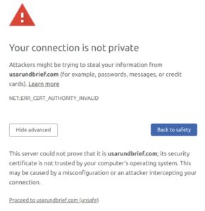 Abbildung 4: Lauscht Mitmproxy auf einer HTTPS-Verbindung, merkt der Browser dies am gefälschten Zertifikat.