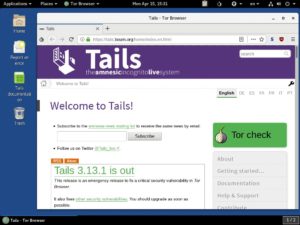 Abbildung 2: Tails 3.13.1 nutzt den Tor-Browser 8.0.8 und Thunderbird 60.5.1.