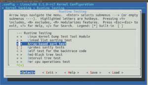 Abbildung 3: Bei der Kernelkonfiguration lassen sich diverse Linux-Selbsttests aktivieren.
