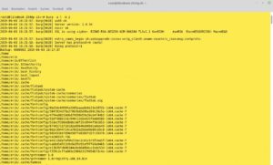 Abbildung 6: Der Inhalt eines Archivs erscheint per Befehl im Terminal.