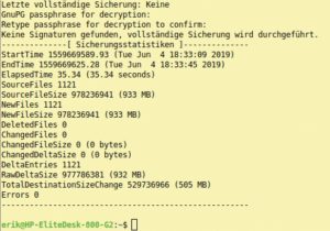 Abbildung 7: Mit Hilfe statistischer Angaben macht Duplicity deutlich, ob das Backup erfolgreich war.