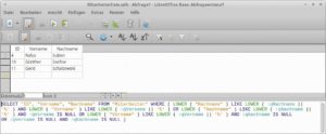 Abbildung 1: Libre Office Base hatte zumindest fr&uuml;her einen Bug bei Abfragen.