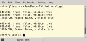 Abbildung 1: Direktes Initialisieren der Klassenmitglieder: Die Klassen &raquo;Widget&laquo; und &raquo;WidgetImpro&laquo; verhalten sich gleich.
