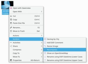 Abbildung 3: Konbini erlaubt über das Kontextmenü im Dateimanager den schnellen Zugriff auf Fotos und Raw-Dateien.