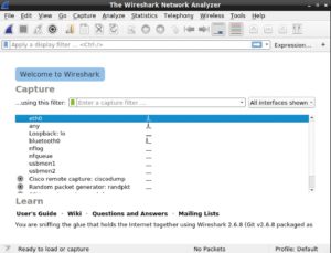 Abbildung 4: Wireshark dient der Analyse von Netzwerkverkehr und darf bei Kali Linux nicht fehlen.