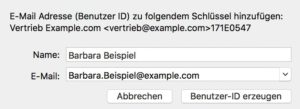 Abbildung 3: Barbara Beispiel als weitere ID dem Key hinzufügen.