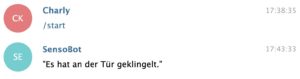 Abbildung 2: Wenn der Postmann klingelt, schl&auml;gt der Bot an, und das Handy vibriert.