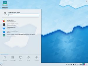 Abbildung 2: KDE&nbsp;Neon basiert auf Ubuntu, nutzt aber stets die jeweils aktuelle Version von KDE&nbsp;Plasma. Zugleich eignet es sich f&uuml;r die Installation auf der Festplatte.