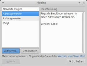 Abbildung 2: Plugins in Claws Mail zu integrieren, erweist sich als etwas umst&auml;ndlich.