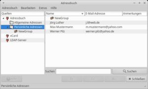 Abbildung 3: Gruppen dienen in Claws Mail als Verteilerliste f&uuml;r E-Mails.