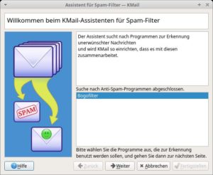 <a href="#artRef-f1">Abbildung 1</a>: In Kmail lässt sich Bogofilter mit wenigen Mausklicks installieren.