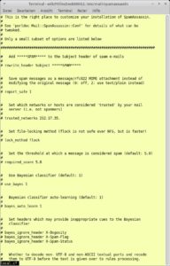 <a href="#artRef-f5">Abbildung 5</a>: Spamassassin lässt sich auch am Prompt konfigurieren.