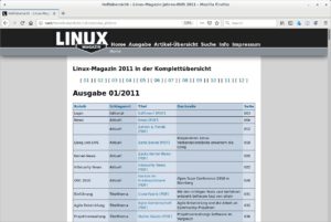 <a href="#artRef-f1">Abbildung 1</a>: Die Heftübersicht auf der Jahres-DVD des Linux-Magazins.