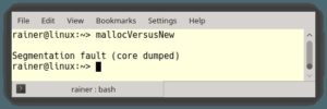 <a href="#artRef-f2">Abbildung 2</a>: Dank undefinierten Verhaltens beendet sich das Programm vorzeitig mit einem Core Dump.