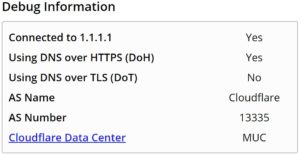 <a href="#artRef-f7">Abbildung 7</a>: Ist ein unterst&uuml;tzter DNS-Server im Betriebssystem aktiv, nutzt Google Chrome in der Folge DoH.