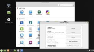 <a href="#artRef-f1">Abbildung 1</a>: Linux Mint kommt mit einem frischen Logo und erlaubt die Wahl des Zeitformats in den Spracheinstellungen.