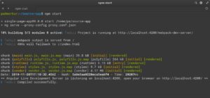 <a href="#artRef-f5">Abbildung 5</a>: Der Watch-Prozess unter Angular nach dem erfolgreichen Kompilieren der Beispiel-App.
