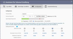 <a href="#artRef-f2">Abbildung 2</a>: Diese Seite ermöglicht das Einrichten von Volumes für das QNAP TS-453Be.