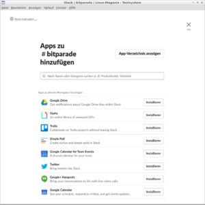 <a href="#artRef-f12">Abbildung 12</a>: Dank integrierbarer Apps kann Slack einige Programme auf dem Desktop &uuml;berfl&uuml;ssig machen.