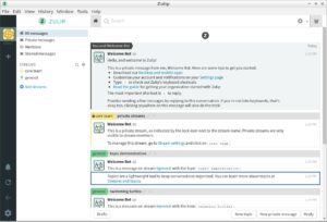 <a href="#artRef-f14">Abbildung 14</a>: Bots helfen beim ersten Orientieren auf dem Zulip-Client.