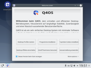 Die Distribution Q4OS 3.11 basiert jetzt auf Debian Buster 10.4 und erhält von dort zahlreiche Fehlerkorrekturen. Des Weiteren haben die Entwickler die Anwendungsliste im Software Centre und die Einstellungen für das Tastaturlayout erweitert.