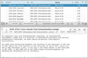 <a href="#artRef-f1">Abbildung 1</a>: Mittels Rss2email l&auml;sst sich Charly alle Informationen &uuml;ber akute Sicherheitsl&uuml;cken aus den einschl&auml;gigen RSS-Feeds direkt in sein Postfach liefern.