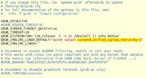 Abbildung 4: &Uuml;ber den Bootloader aktiviert der Admin Cgroups&nbsp;v2.
