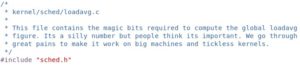 Abbildung 1: Kommentar des Linux-Scheduler-Betreuers Peter Zijlstra zu &raquo;loadavg.c&laquo;.