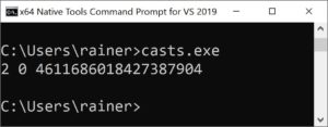 Abbildung 2: Die Ausgabe von <a href="#artRef-l3">Listing&nbsp;3</a> beim &Uuml;bersetzen mit dem Visual Studio Compiler.