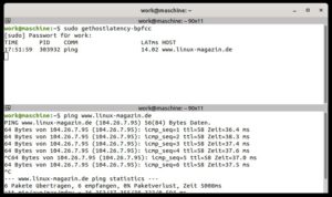 Abbildung 4: Die Latenzen bei DNS-Auflösungen lassen sich mit einem weiteren BPF-basierten Tool erfassen.