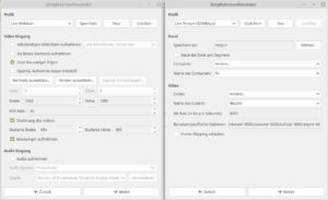 Abbildung 7: SimpleScreenRecorder bringt für zwei Konfigurationsseiten auch zwei Profileinstellungen mit.