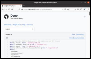 Abbildung 3: Ruft ein Entwickler wie hier eine URL zu einem Standardmodul direkt auf, landet er im Quellcode und springt &uuml;ber den entsprechenden Link zur passenden Stelle in der Dokumentation.