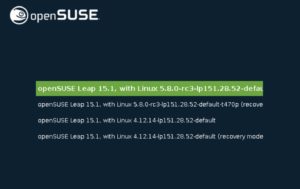 Abbildung 3: Auch OpenSuse legt für einen neuen Kernel automatisch einen Bootloader-Eintrag an.