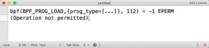 Abbildung 4: Leider nein: Ist der Confidentiality-Modus aktiv, f&auml;llt das Programm auf die Nase, das hier per &raquo;bpf&laquo; das Kernel-RAM auslesen will.